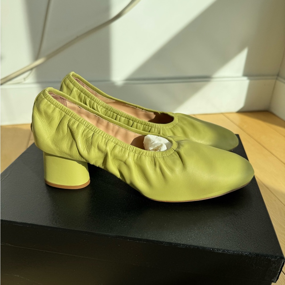 marina moscone block heel citrine shoes made in Italy size 37
